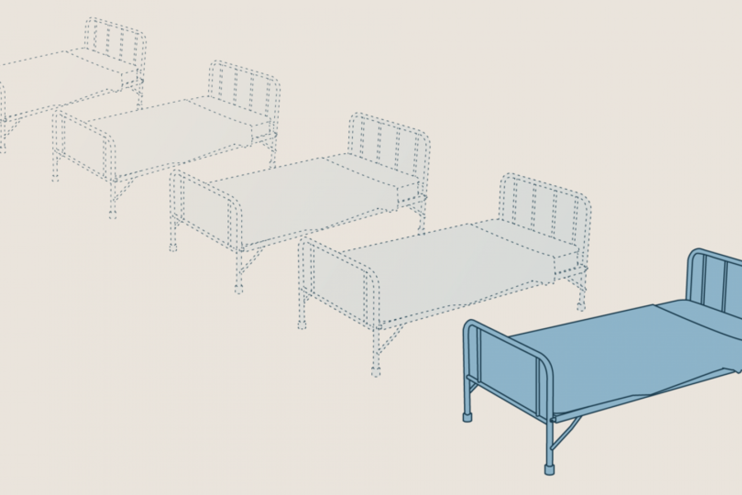 Drawings of hospital beds