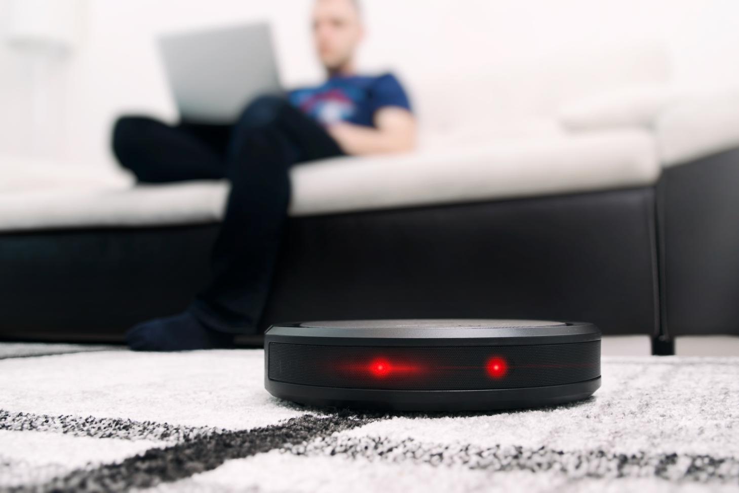 A robot vacuum cleaner in a house